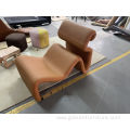 DISEN modern design curved chair with footrest loungechair